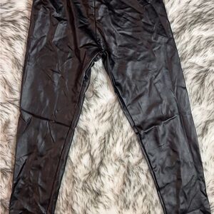 Zara Girls Black Faux Leather Leggings